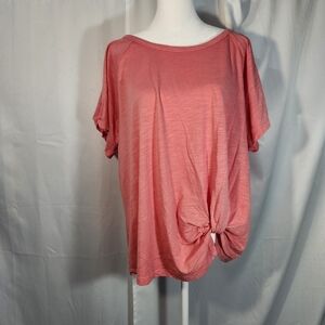 Sanctuary Coral Short Sleeve Knotted Tee